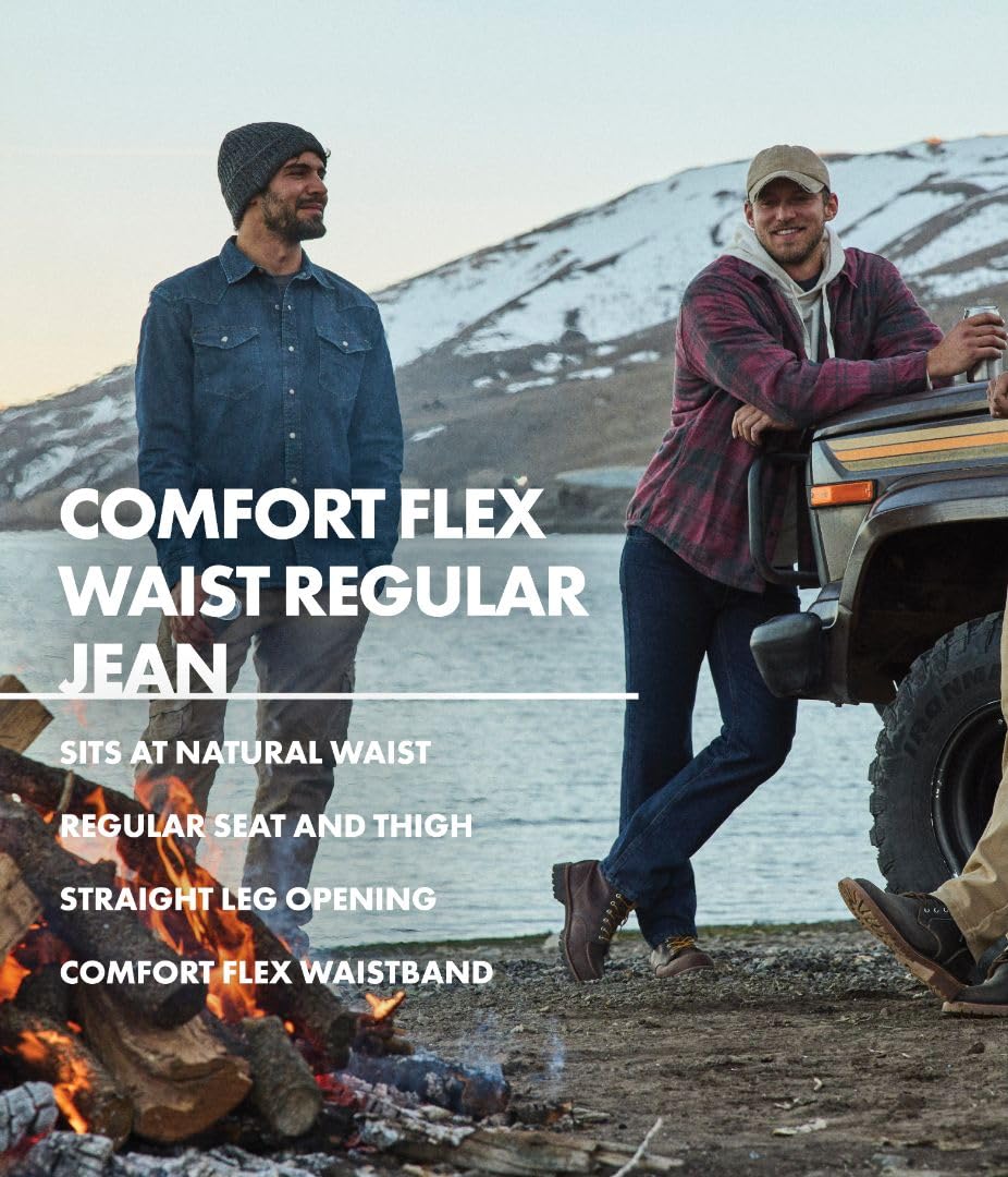 Wrangler Authentics Men's Regular Fit Comfort Flex Waist Jean Jansha Store