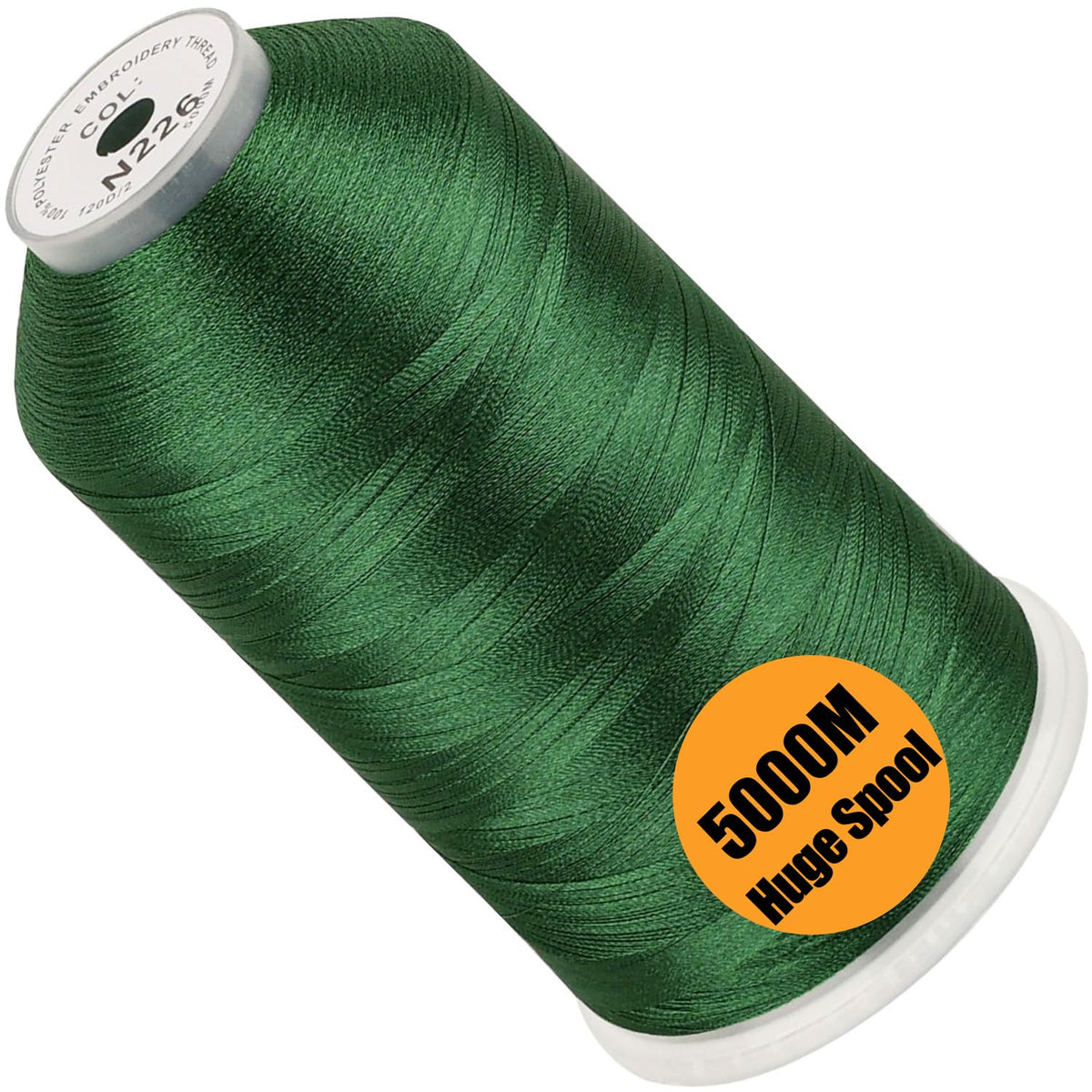 New brothread 5000M Huge Spool Embroidery Machine Thread - White Jansha Store