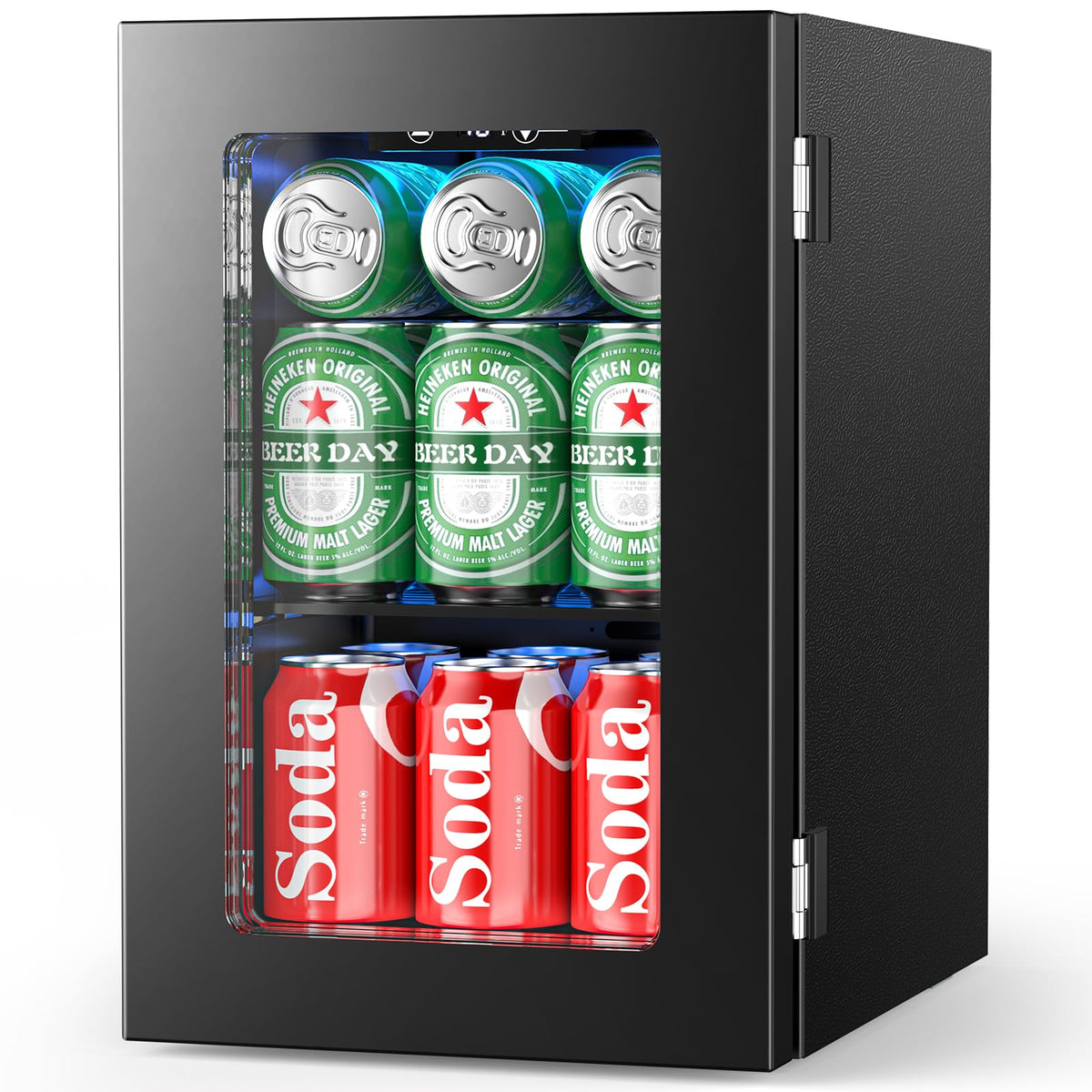 Electactic Wine Cooler 37 Bottle Freestanding Fridge with Stainless Steel Reversible Glass Door, 145 Can Beverage Refrigerator Quiet Compressor for Home Kitchen Bar, 4.5 Cu.ft Silver Jansha Store