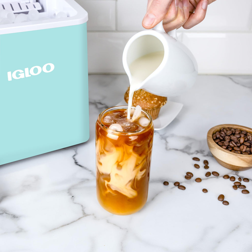 Igloo Premium Self-Cleaning Countertop Ice Maker Machine, Handled Portable Ice Maker, Produces 26 lbs. in 24 hrs. with Ice Cubes Ready in 6-8 Minutes, Comes with Ice Scoop and Basket Jansha Store