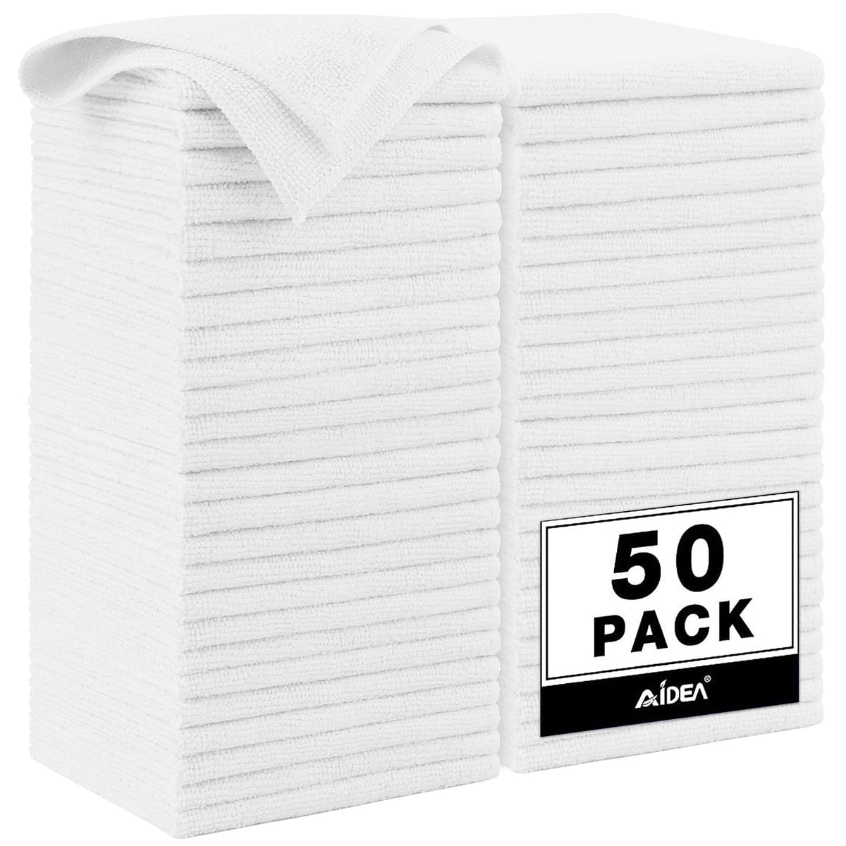 AIDEA Microfiber Cleaning Cloth-50PK, Microfiber Towels for Cars, 12"×12" Jansha Store