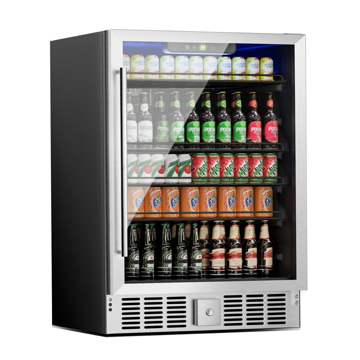 Erivess 24 Can Mini Fridge, 0.6 Cu.ft Beverage Refrigerator Cooler, Black Jansha Store