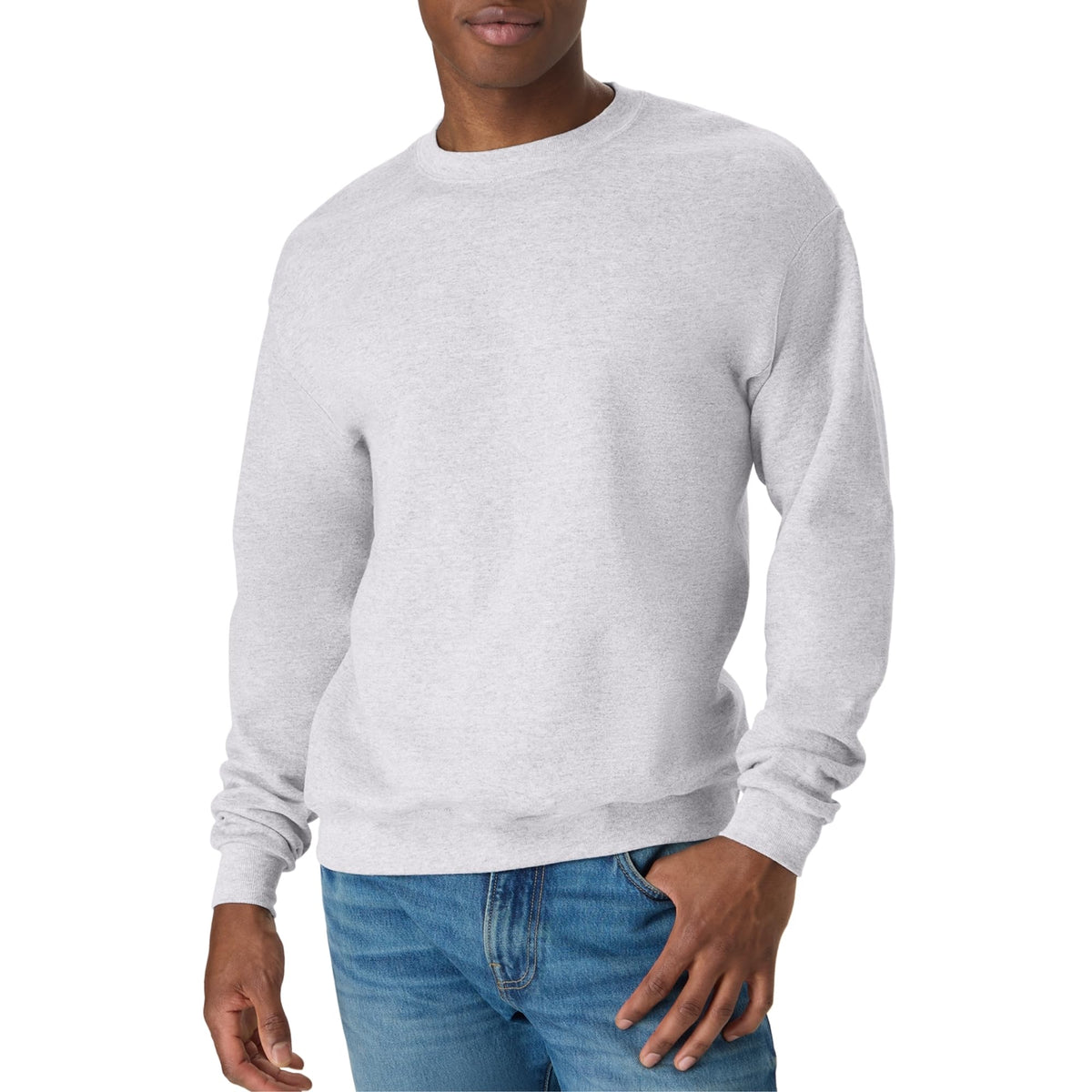 Men's EcoSmart sweatshirt flat lay showing full front and sleeves