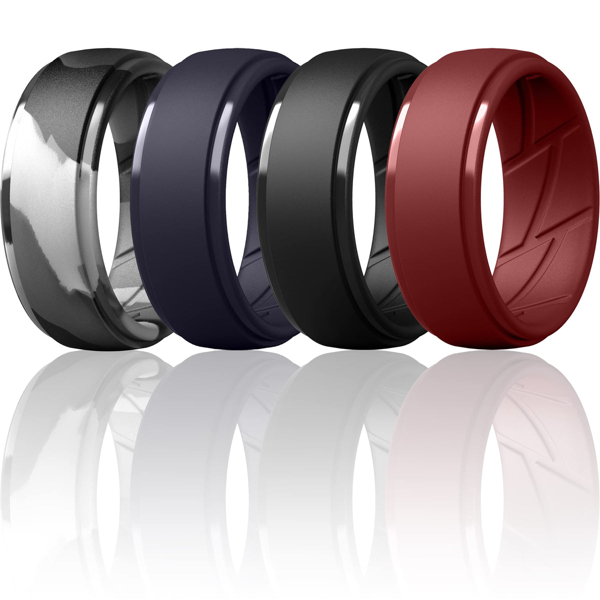 ThunderFit Men's Silicone Rings, Breathable Rubber Bands, 10mm Wide Jansha Store