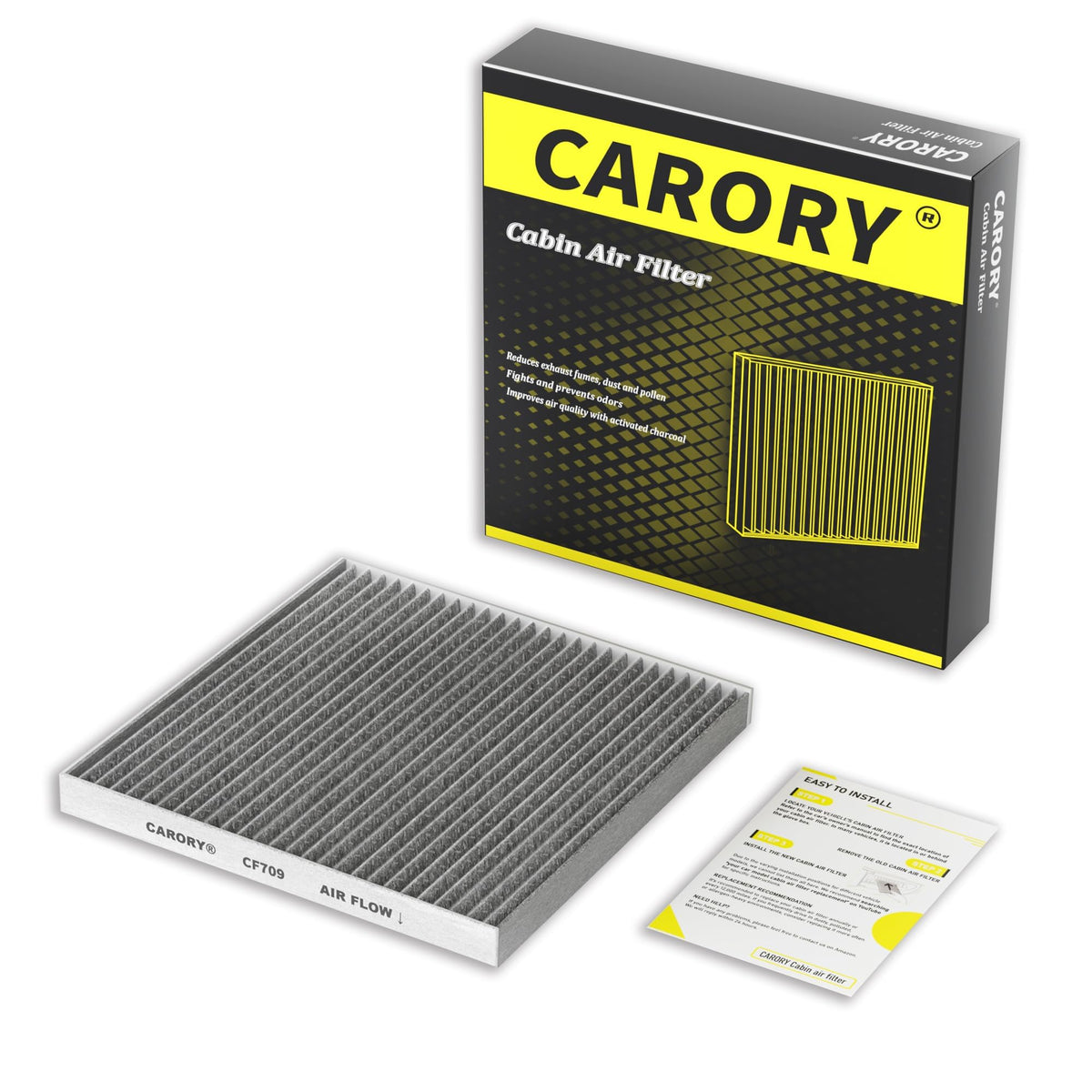 CARORY Cabin Air Filter w/Activated Carbon for Honda Accord 2003–2022, Civic 2006–2015, CR-V 2007–2016, Odyssey 2005–2017, Pilot 2009–2022, Ridgeline 2006–2025, Acura MDX 2007–2020, and More, CF134 Jansha Store