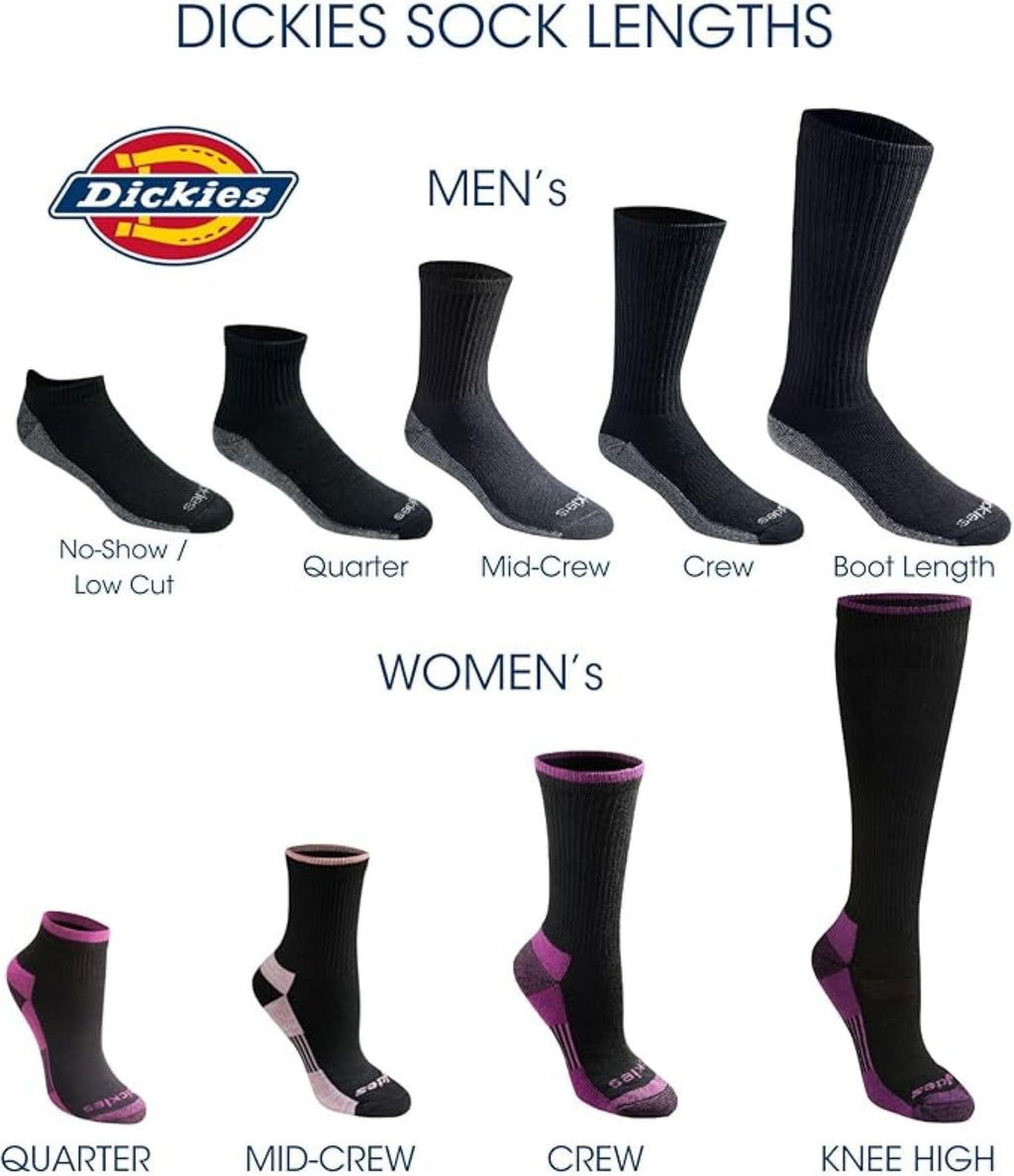 Dickies Dri-tech crew sock stretched to show flexible knit and moisture-wicking weave