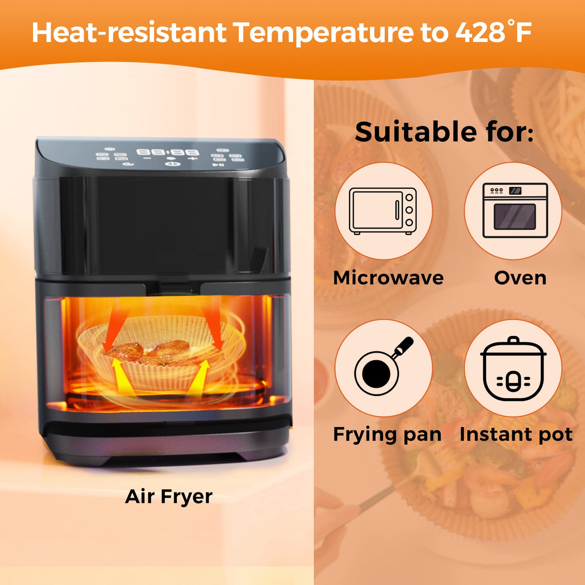 Air Fryer Liners Disposable, 100Pcs Parchment Paper 6.5" Square for 3-5QT Jansha Store
