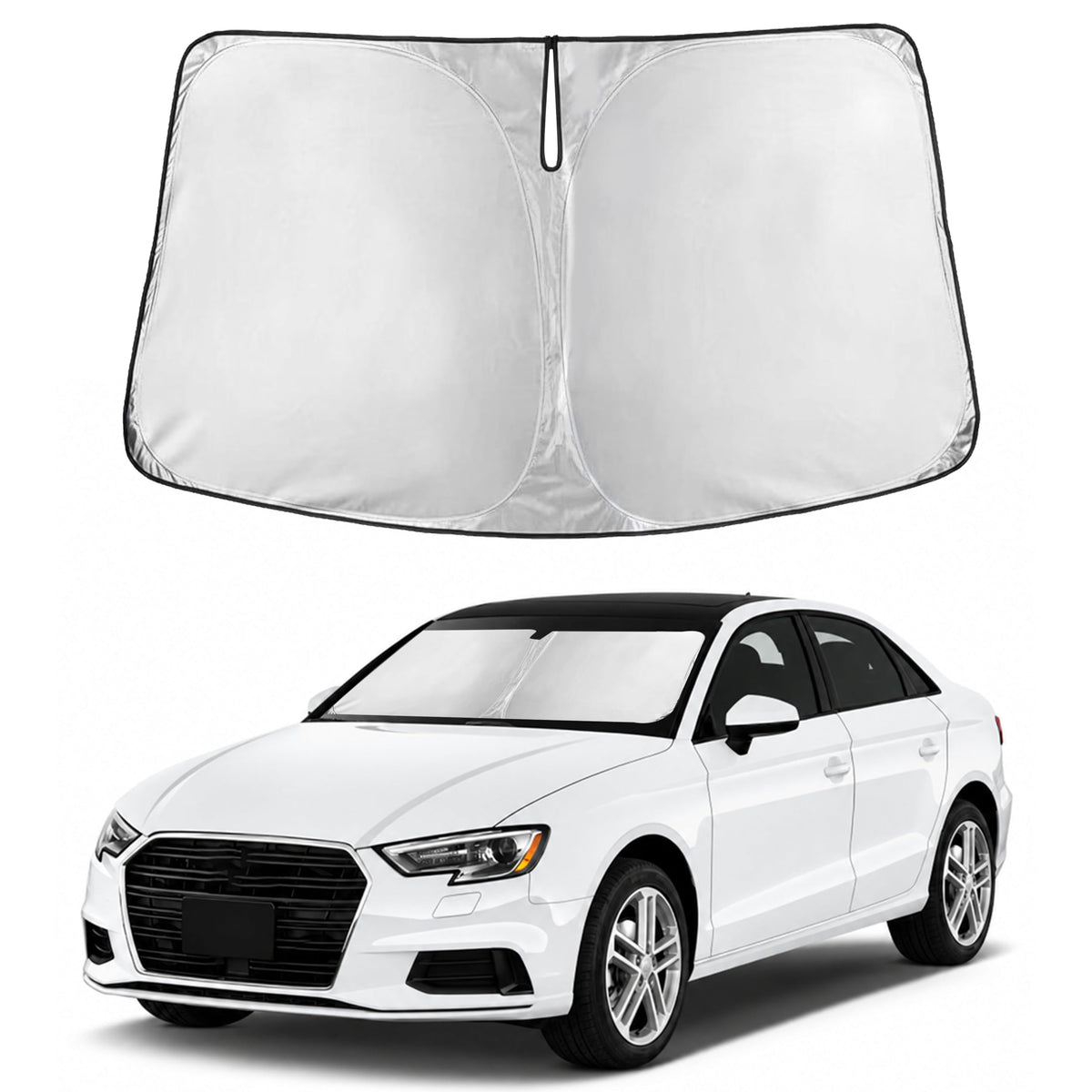 Autovir Windshield Sun Shade, Foldable Car Window Shades, 280T Visor Shade Jansha Store