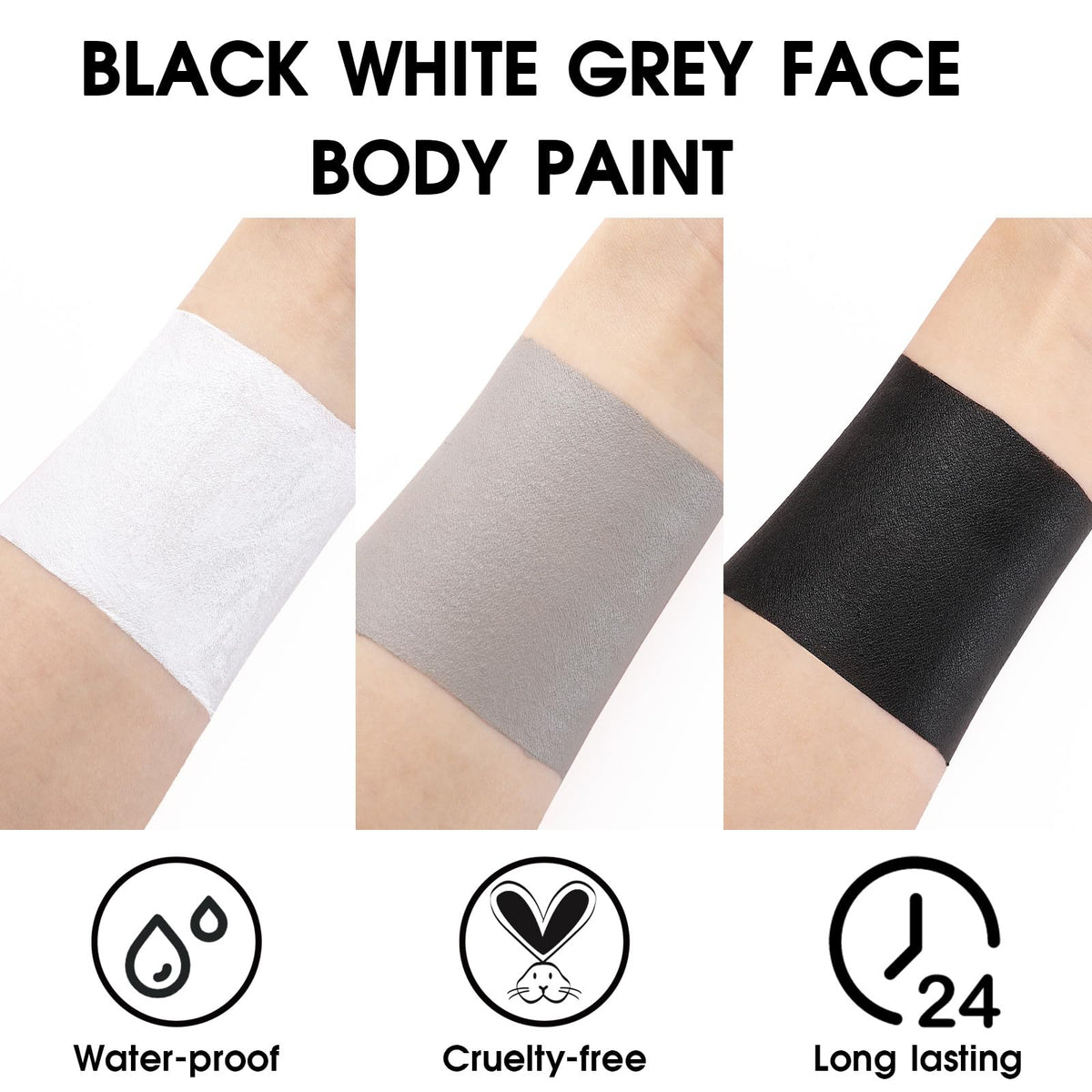 BADCOLOR Black Cream-Blendable Face Body Paint Stick for Adults Children Eye Black Softball Football Baseball Sports , Non-Toxic Hypoallergenic for Halloween SFX Makeup Cosplay Joker Costume Parties Jansha Store