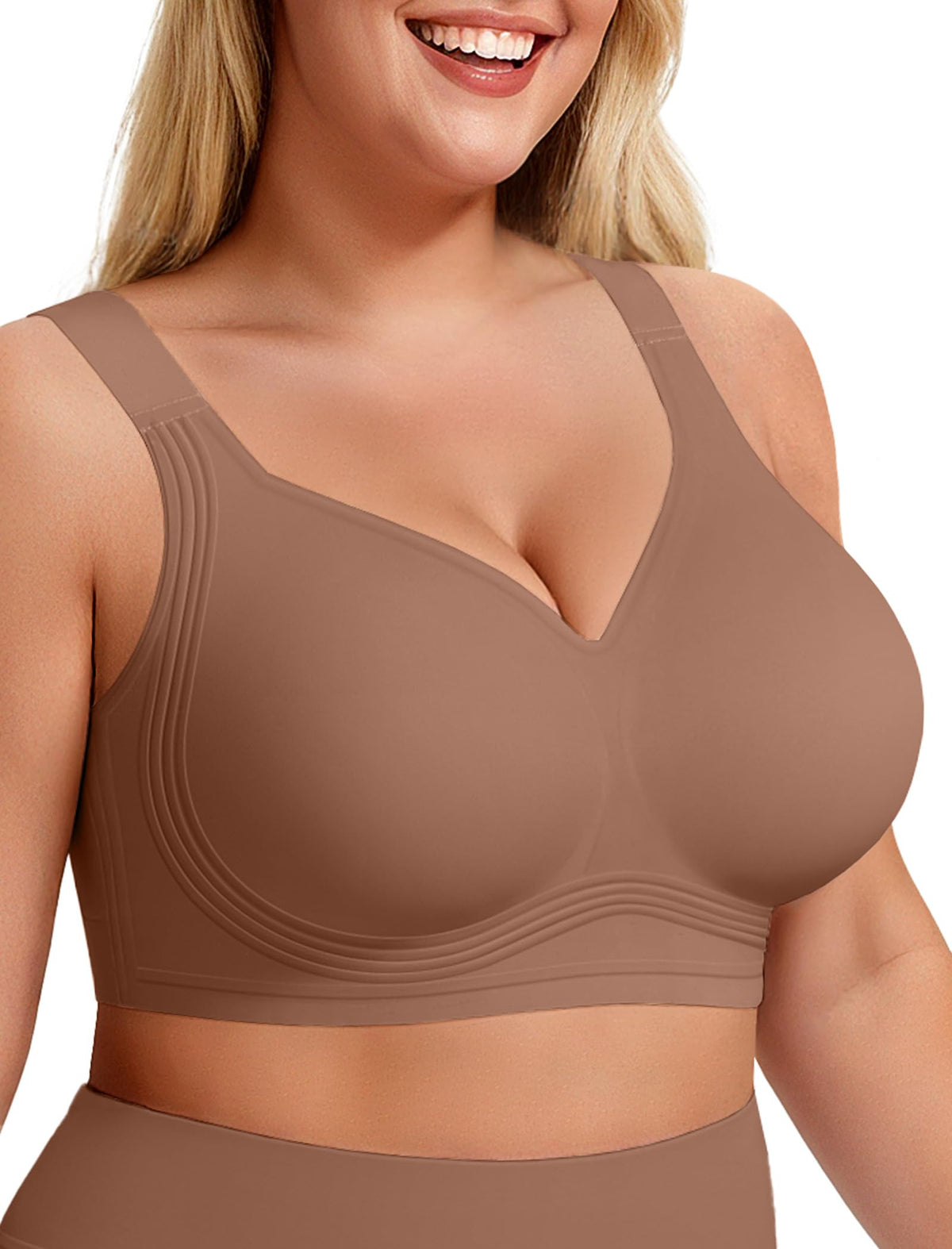 Jelly bra in a soft neutral tone with no underwire and push-up shaping