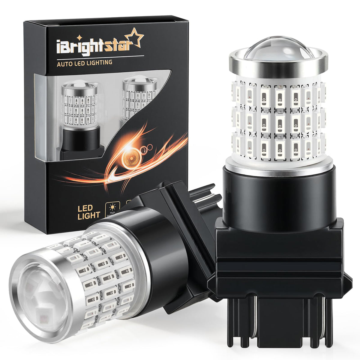 iBrightstar 3157 LED Bulb White, 4157 3156 LED Reverse Light Bulbs Super Bright for Tail Brake Lights Backup Lights Turn Signal Lights, 2 Pack Jansha Store