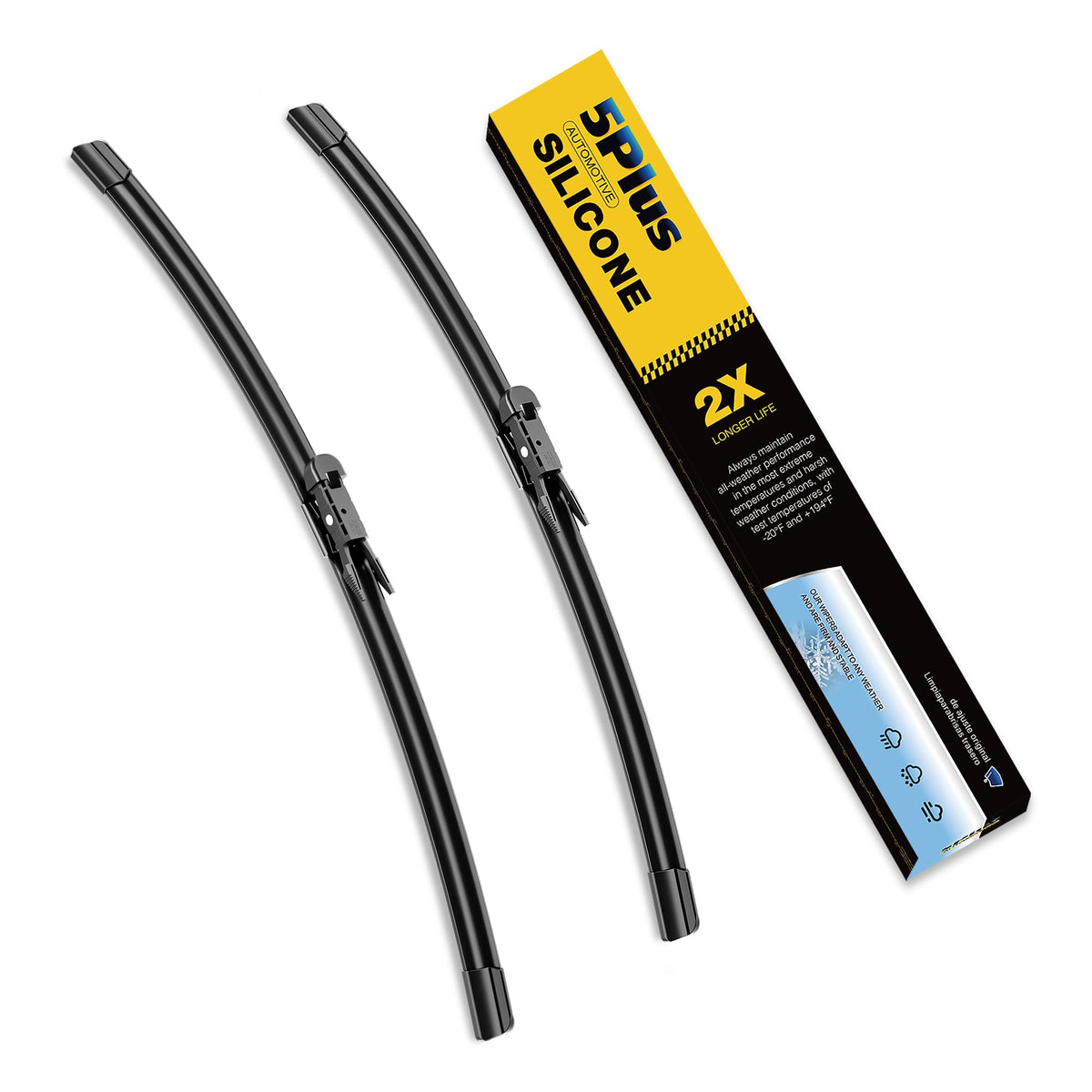 5 PLUS Premium Silicone Wiper Blades Fits Tesla Model Y 2020-2025 Jansha Store