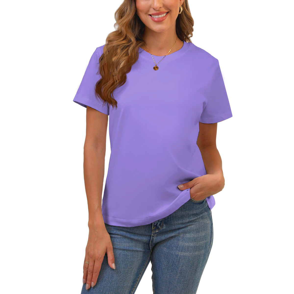 BJY Cotton Basic T Shirts for Women,Crew Neck Short Sleeve Summer Shirts(2XS-3XL, 20+ Color) Jansha Store