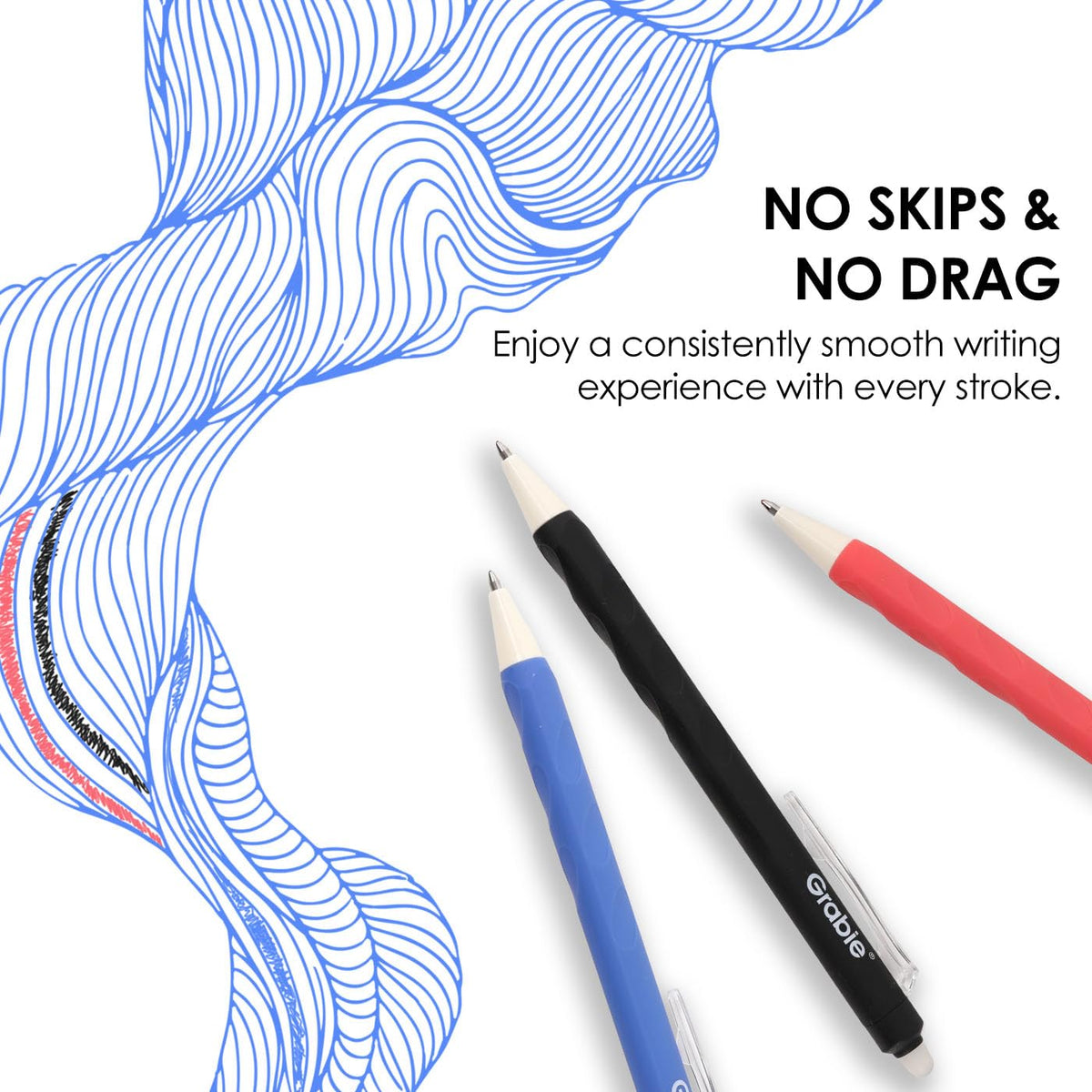 Grabie Erasable Gel Pens, 9 Medium Point 0.7 mm Pens, Classic Jansha Store