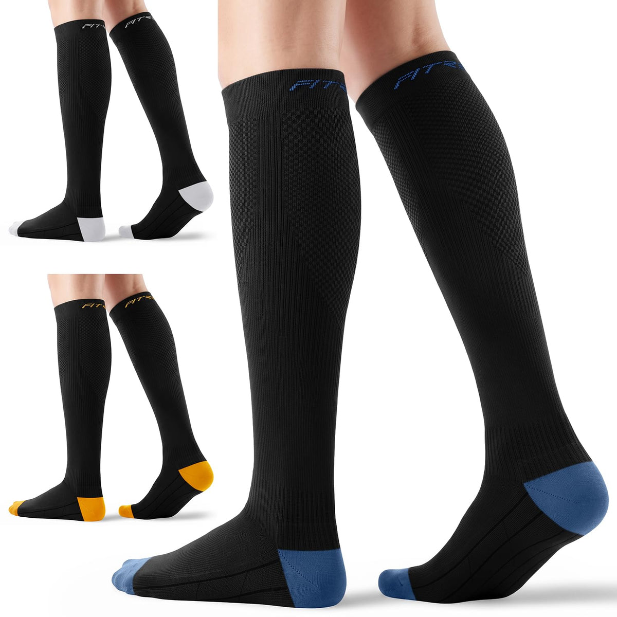 FITRELL 3 Pairs Compression Socks for Women and Men 20-30mmHg-Circulation Support Socks Jansha Store