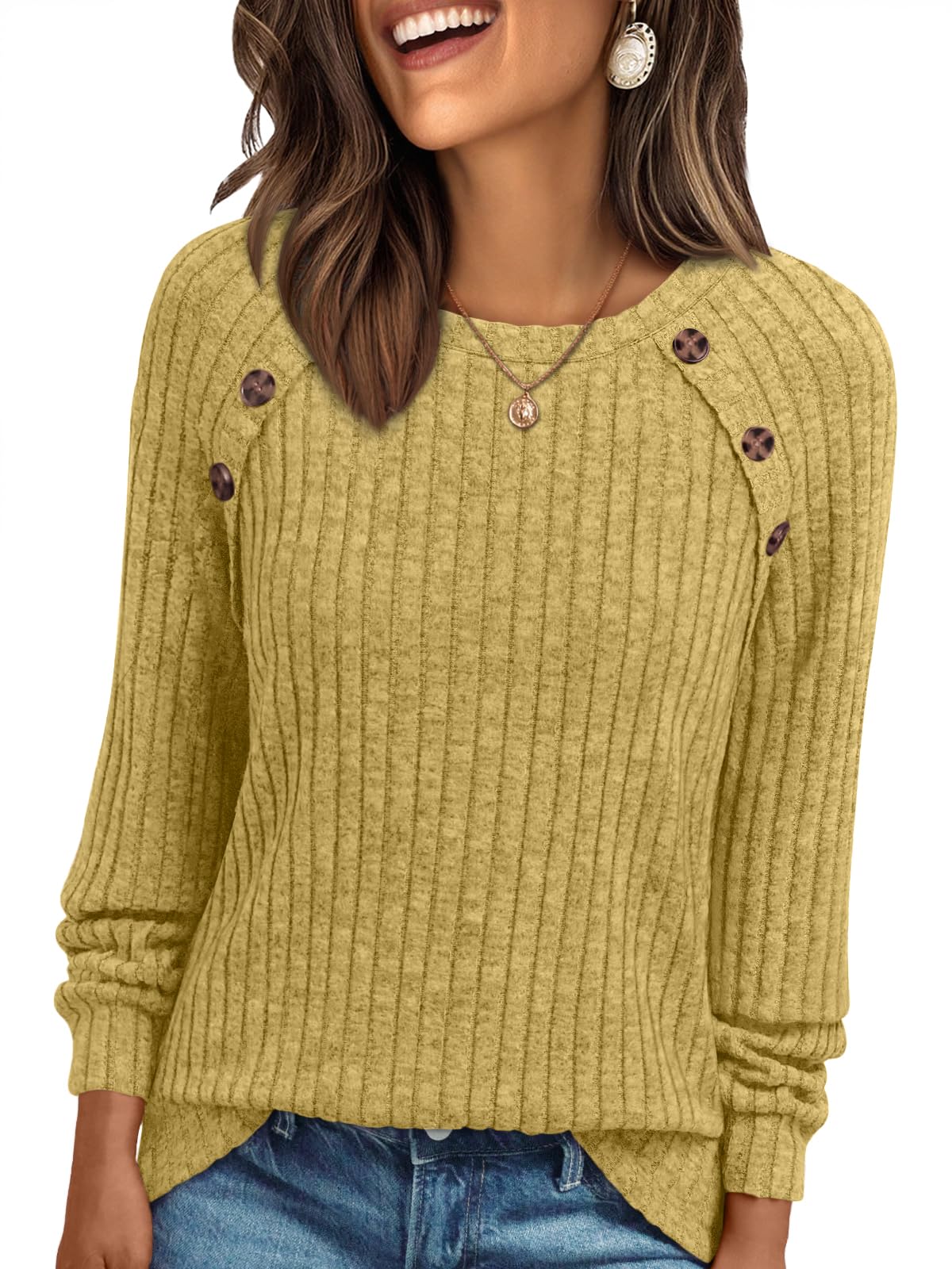 AUTOMET Womens Long Sleeve Shirts Fall Sweaters Business Casual Tops Blouse Jansha Store