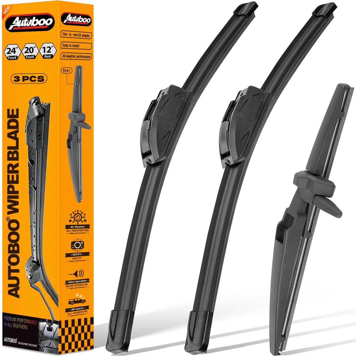 AUTOBOO Windshield Wiper Blade Replacement for Toyota RAV4 Mazda 5 Jansha Store