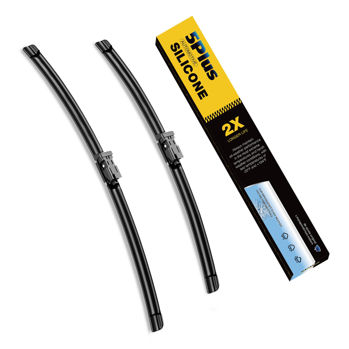 5 PLUS Premium Silicone Wiper Blades Fits Tesla Model Y 2020-2025 Jansha Store