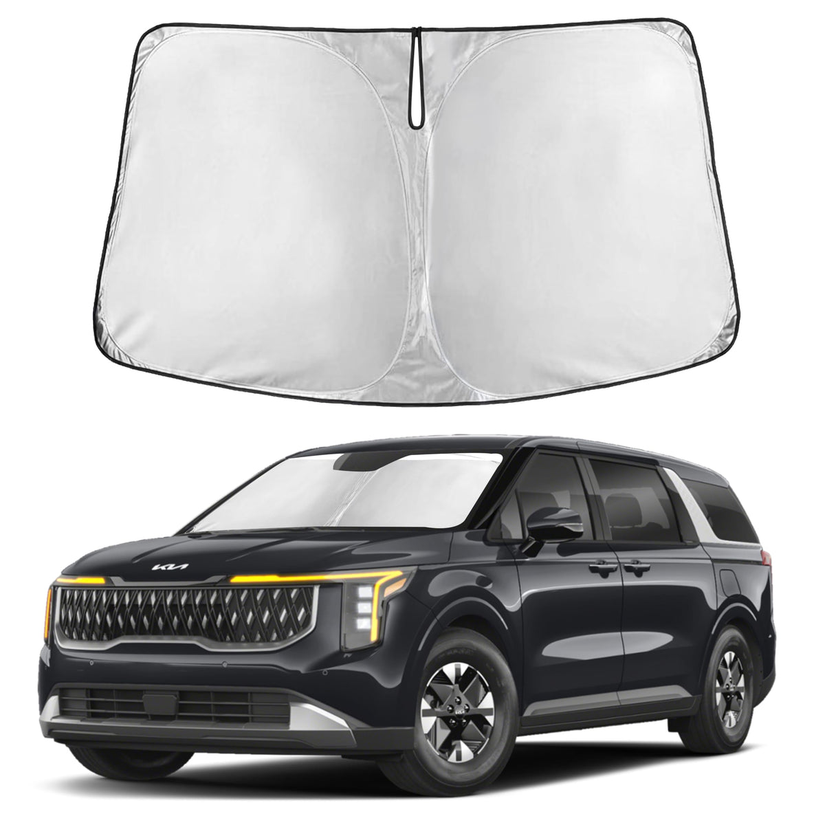 Autovir Windshield Sun Shade, Foldable Car Window Shades, 280T Visor Shade Jansha Store