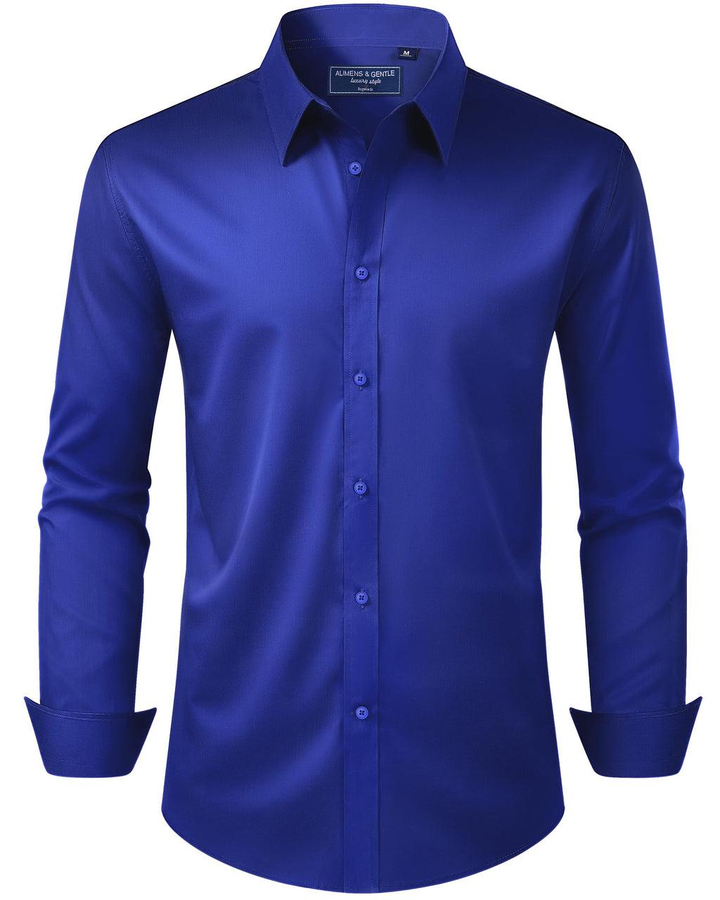Alimens & Gentle Men's Dress Shirt Regular Fit Stretch Stain Shield Long Sleeve Solid Business Wedding Button Down Shirts Jansha Store