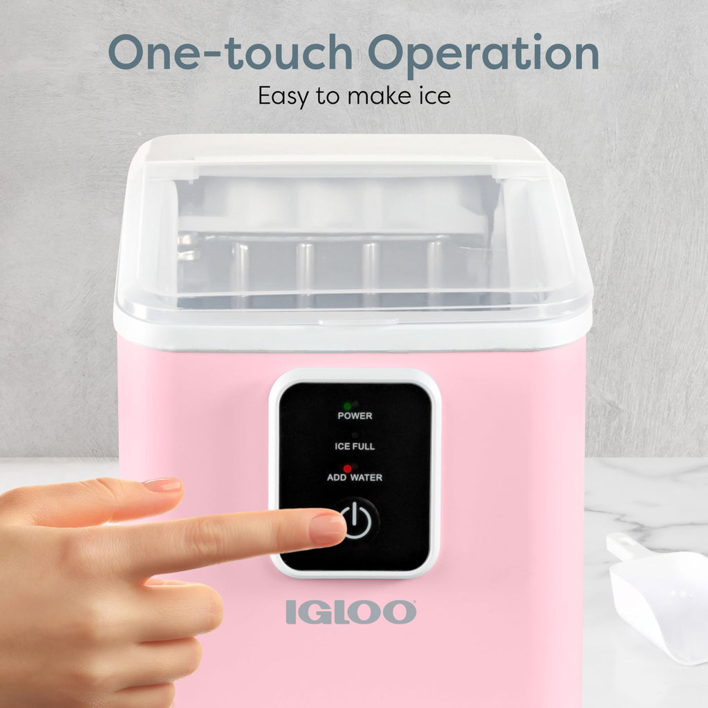 Igloo Premium Self-Cleaning Countertop Ice Maker Machine, Handled Portable Ice Maker, Produces 26 lbs. in 24 hrs. with Ice Cubes Ready in 6-8 Minutes, Comes with Ice Scoop and Basket Jansha Store