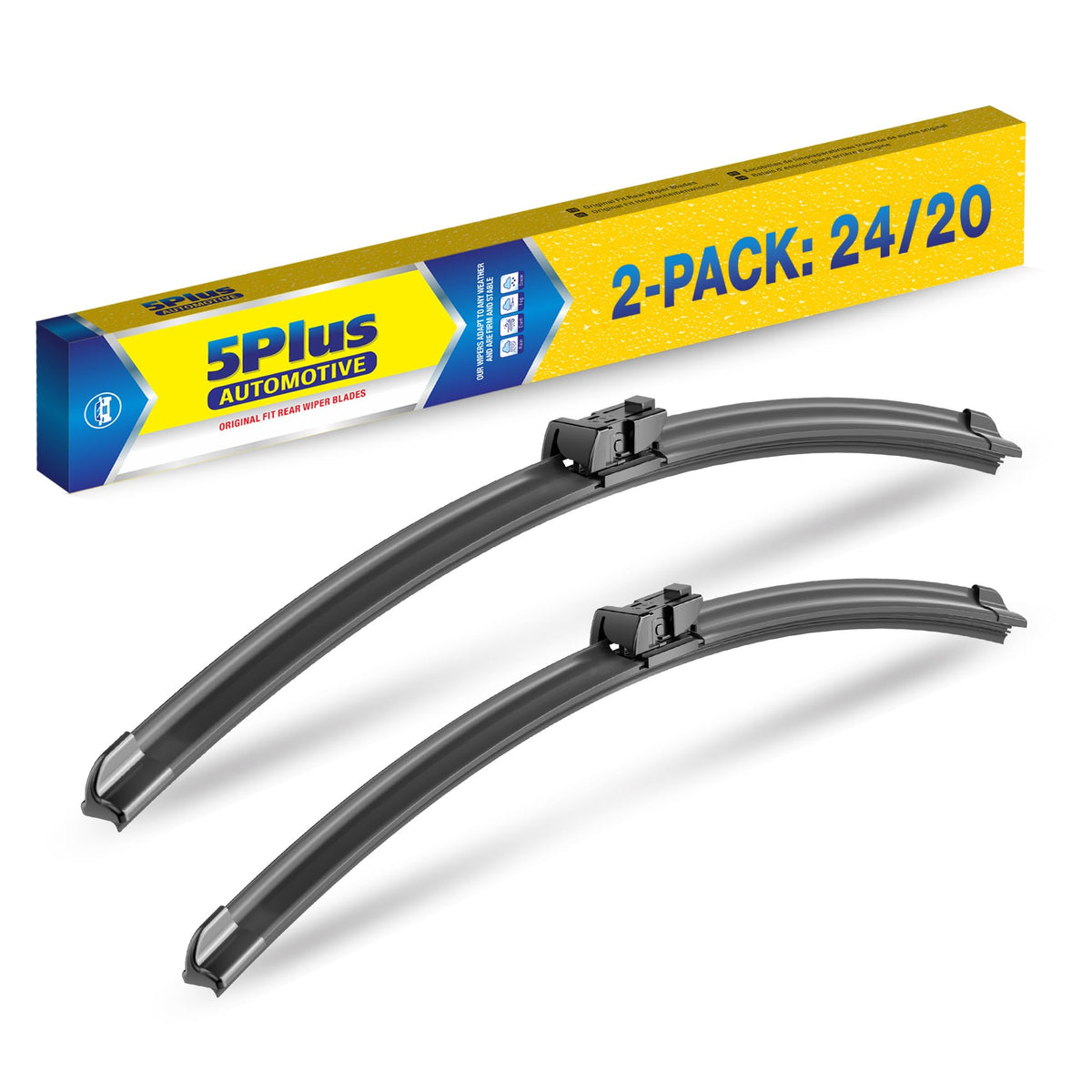 5 PLUS 20" Wiper Blades 2 Pack for J/U HOOK Front Arms,Premium All-Seasons Jansha Store