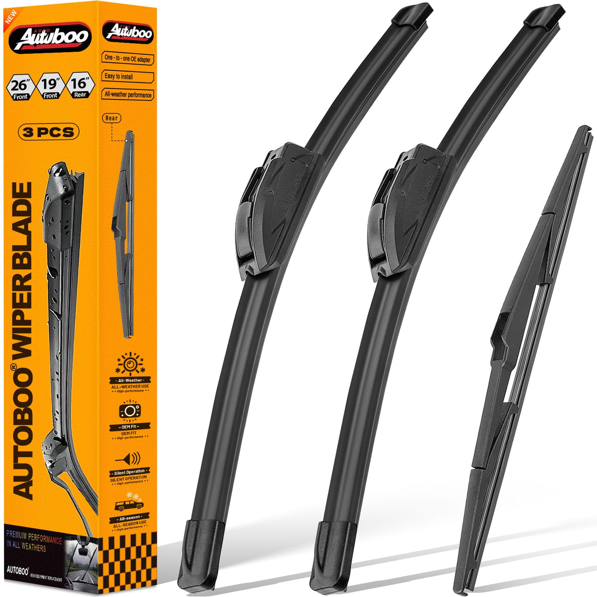 AUTOBOO Windshield Wiper Blade Replacement for Toyota RAV4 Mazda 5 Jansha Store