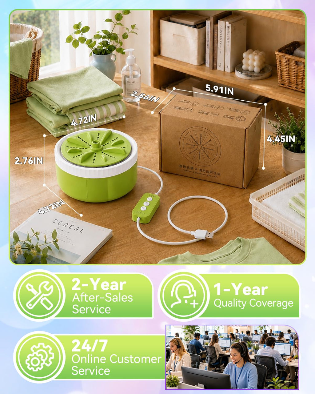 USB Portable Washing Machine | For Clothes & Dishes, Travel, Dorms, RVs Jansha Store