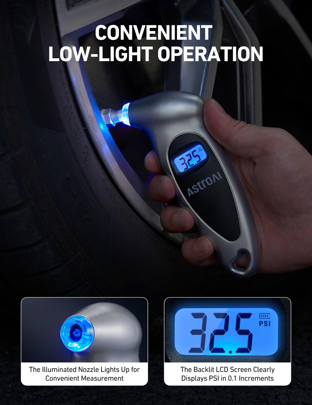 AstroAI Digital Tire Pressure Gauge 150PSI, ±1PSI Accuracy for Car Truck Jansha Store
