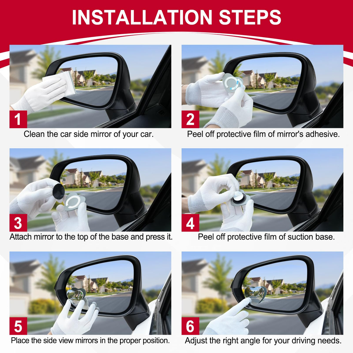 LivTee Blind Spot Mirror, 2" Round HD Glass Frameless Convex Rear View Mirrors Exterior Accessories with Wide Angle Adjustable Stick for Car SUV and Trucks, Pack of 2 Jansha Store