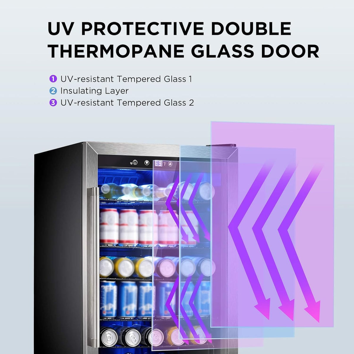 Electactic Wine Cooler 37 Bottle Freestanding Fridge with Stainless Steel Reversible Glass Door, 145 Can Beverage Refrigerator Quiet Compressor for Home Kitchen Bar, 4.5 Cu.ft Silver Jansha Store