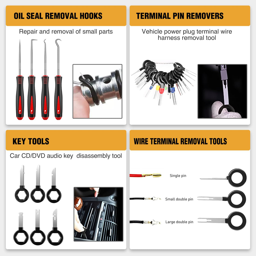 GOOACC 240PCS Bumper Retainer Clips Car Plastic Rivets Fasteners Push Retainer Kit 12 Popular Sizes Auto Push Pin Rivets Set -Door Trim Panel Fender Clips for GM Ford Toyota Honda Chrysler Jansha Store