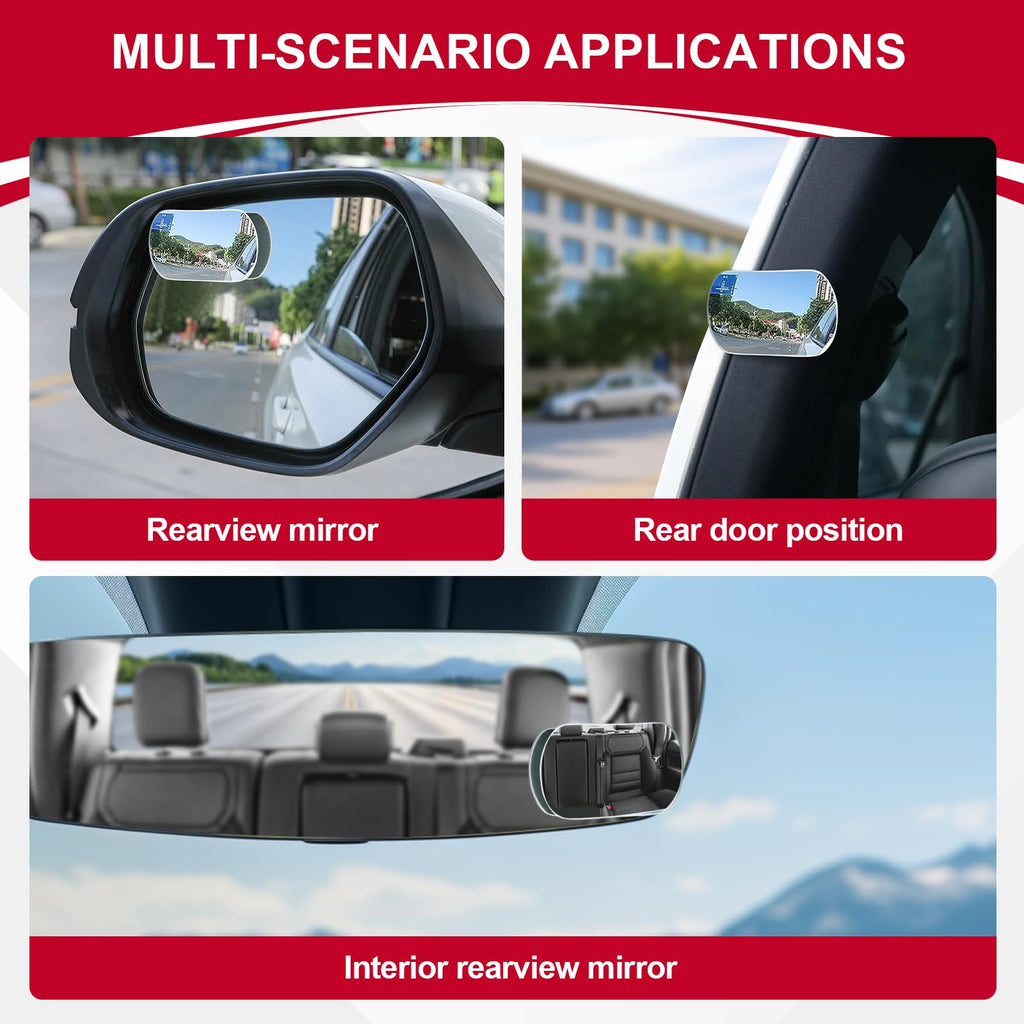 LivTee Blind Spot Mirror, 2" Round HD Glass Frameless Convex Rear View Mirrors Exterior Accessories with Wide Angle Adjustable Stick for Car SUV and Trucks, Pack of 2 Jansha Store