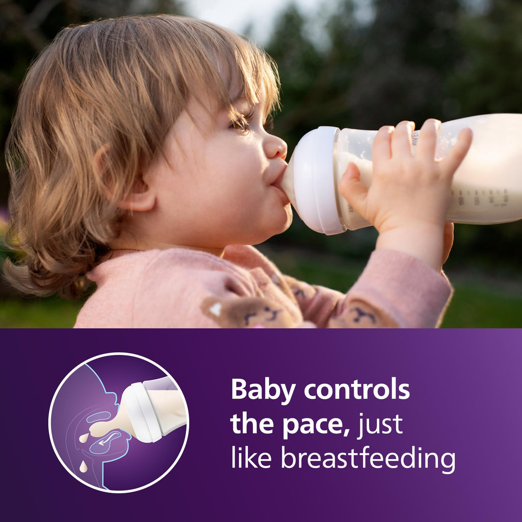 Philips Avent Natural Baby Bottles, Medium Flow, 9 oz, BPA-Free, 4-Pack Jansha Store