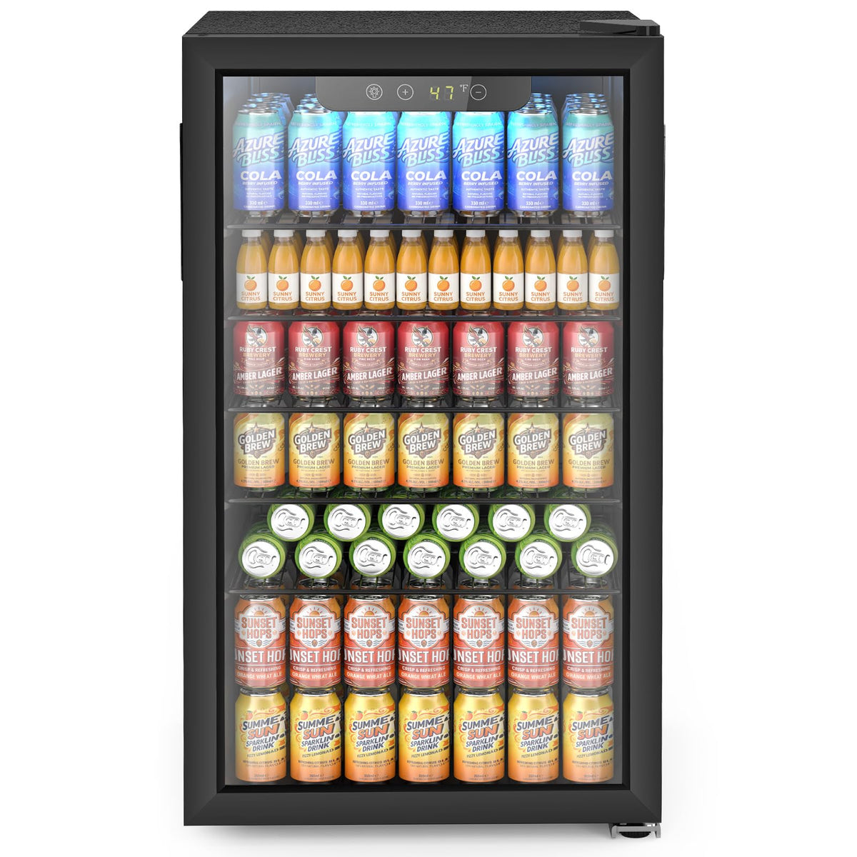 Electactic Wine Cooler 37 Bottle Freestanding Fridge with Stainless Steel Reversible Glass Door, 145 Can Beverage Refrigerator Quiet Compressor for Home Kitchen Bar, 4.5 Cu.ft Silver Jansha Store