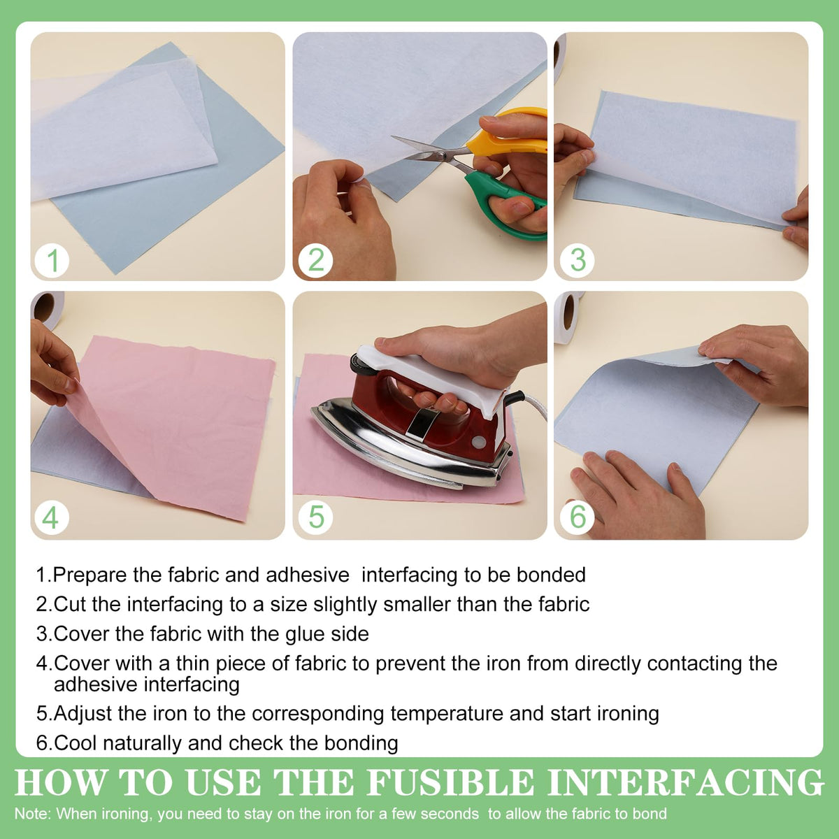 Medium Weight Interfacing Fabric for Sewing Iron On Fusible Interfacing Jansha Store