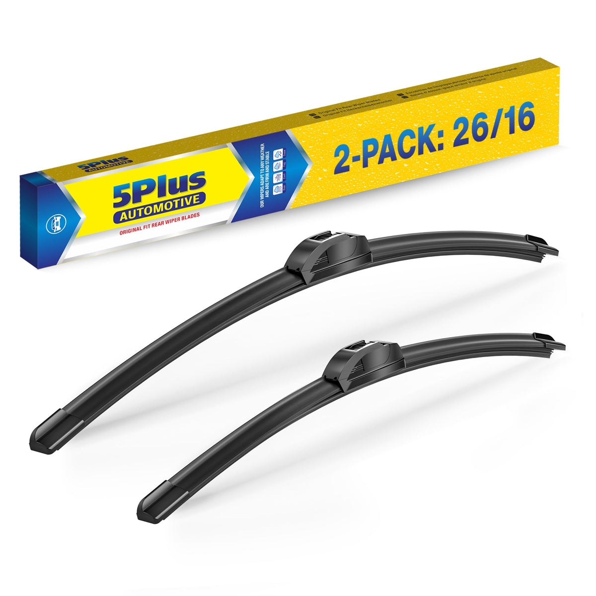 5 PLUS 20" Wiper Blades 2 Pack for J/U HOOK Front Arms,Premium All-Seasons Jansha Store