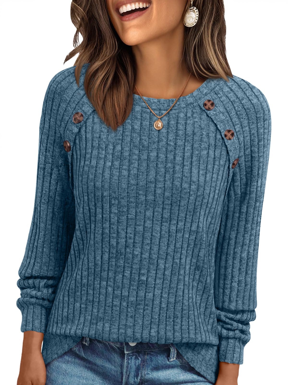 AUTOMET Womens Long Sleeve Shirts Fall Sweaters Business Casual Tops Blouse Jansha Store