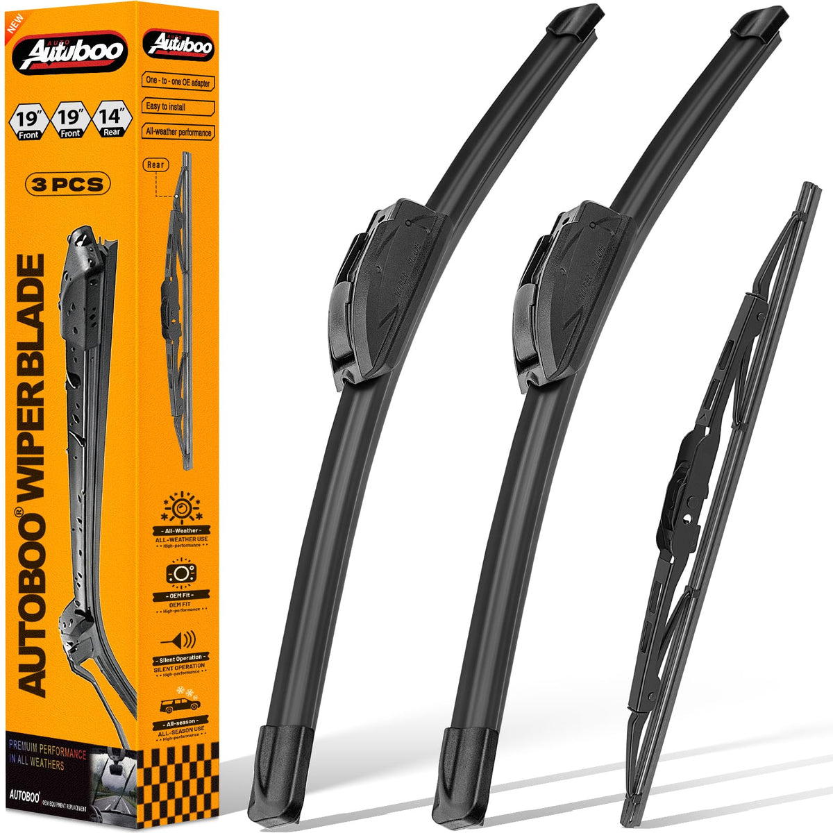AUTOBOO Windshield Wiper Blade Replacement for Toyota RAV4 Mazda 5 Jansha Store
