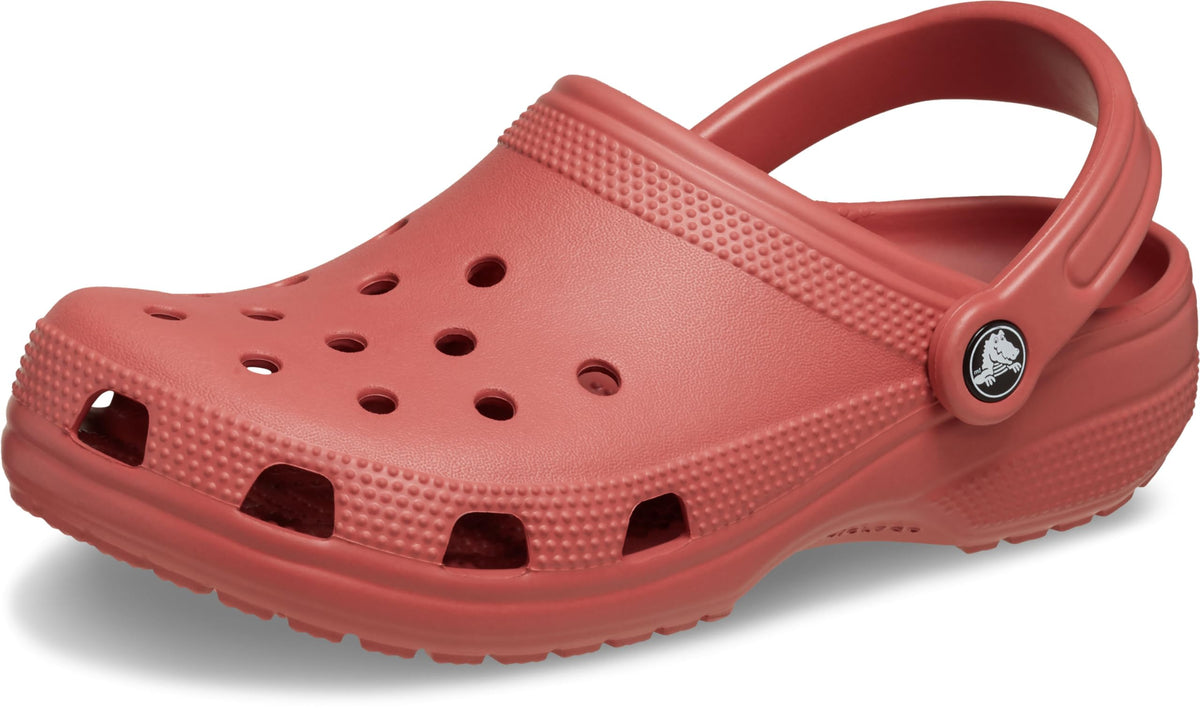 Classic clog pictured at an angle to show the thick cushioned sole and rounded toe