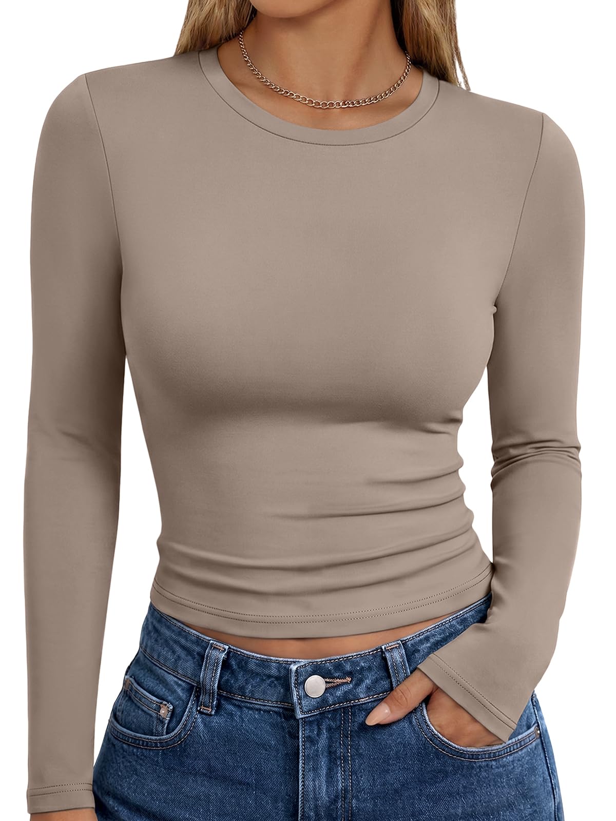Long sleeve t-shirt laid flat with sleeves extended to show the cut and proportions