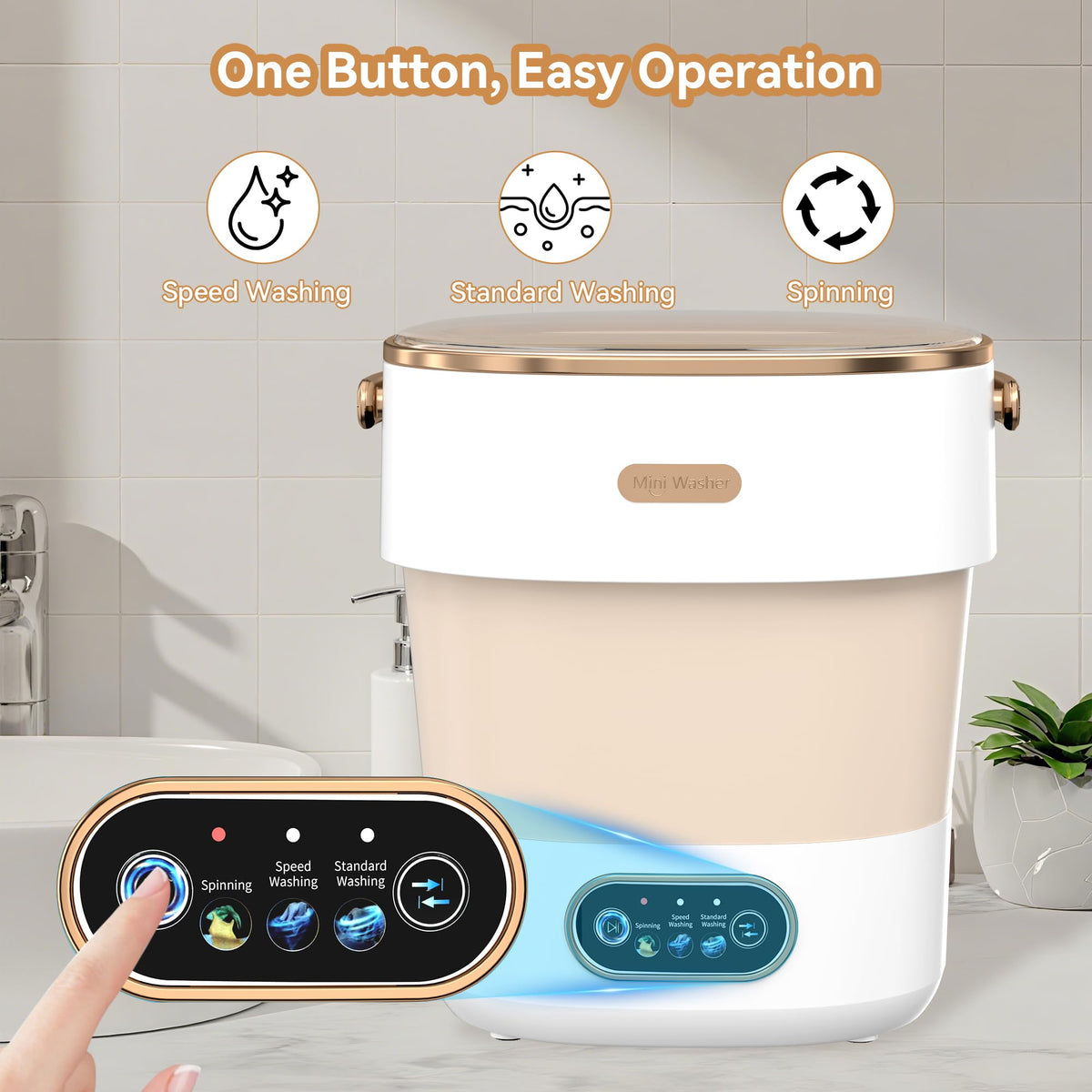 JUJOJB Portable Washing Machine, Folding 20L Mini Washer and Spin-Dryer Jansha Store