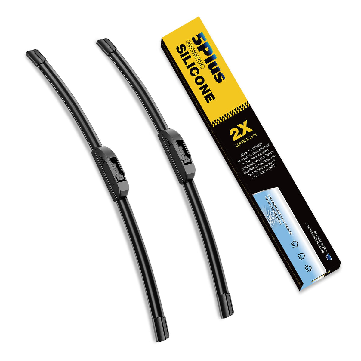 5 PLUS Premium Silicone Wiper Blades Fits Tesla Model Y 2020-2025 Jansha Store