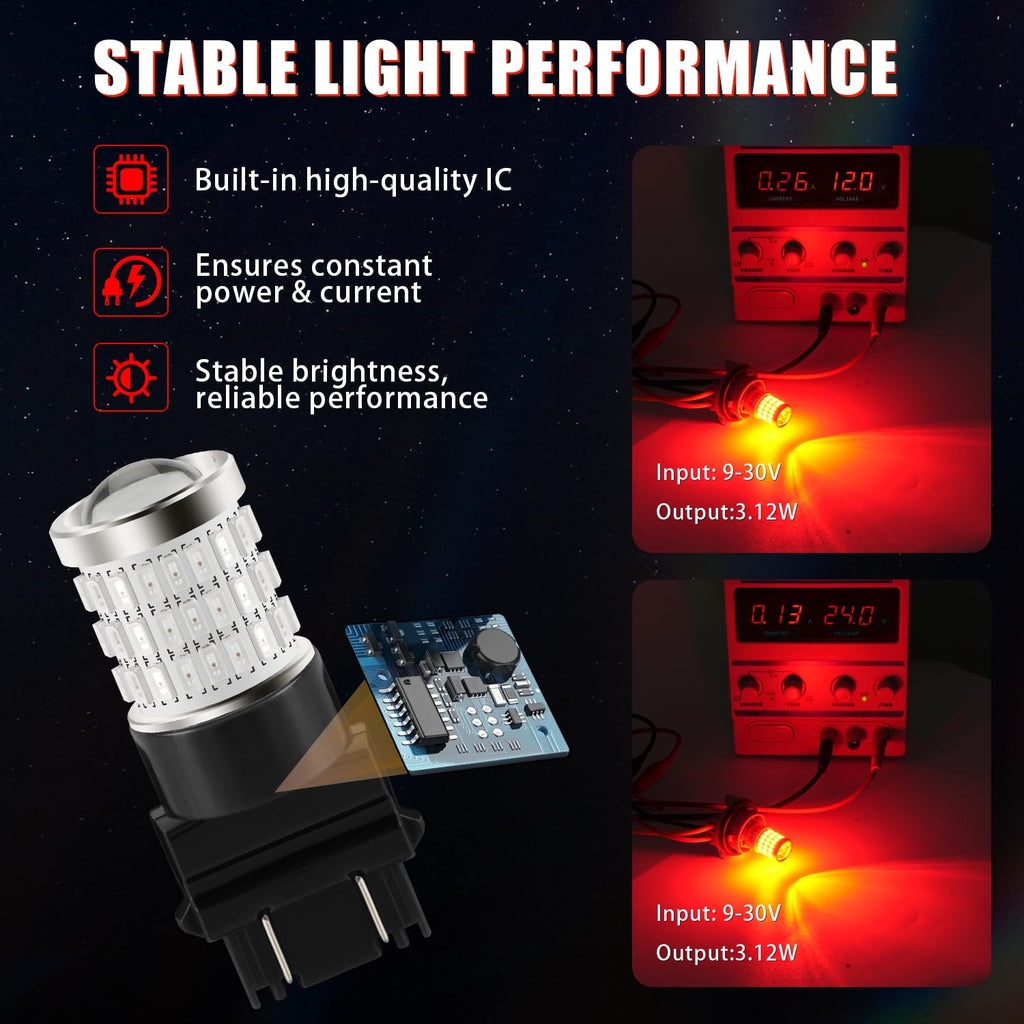 iBrightstar 3157 LED Bulb White, 4157 3156 LED Reverse Light Bulbs Super Bright for Tail Brake Lights Backup Lights Turn Signal Lights, 2 Pack Jansha Store