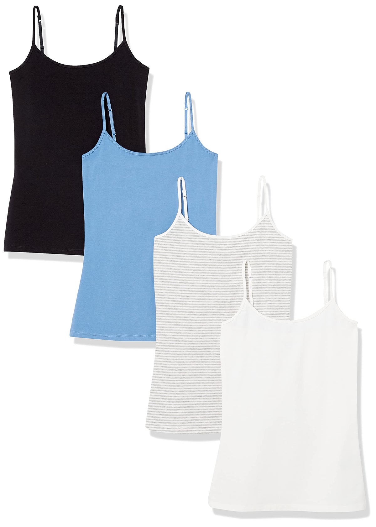 Slim-fit camisole under a v-neck sweater for a discreet layered look