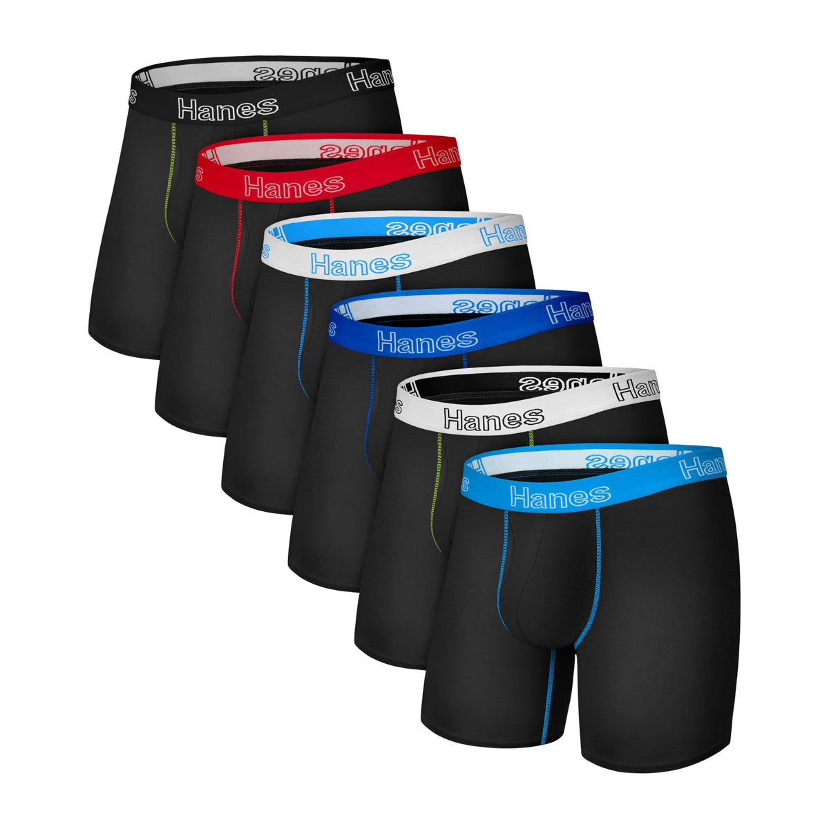 Hanes Men's Boxer Brief Underwear Pack, Stretch Cotton Boxer Briefs for Men, Moisture-wicking, 6-pack Jansha Store