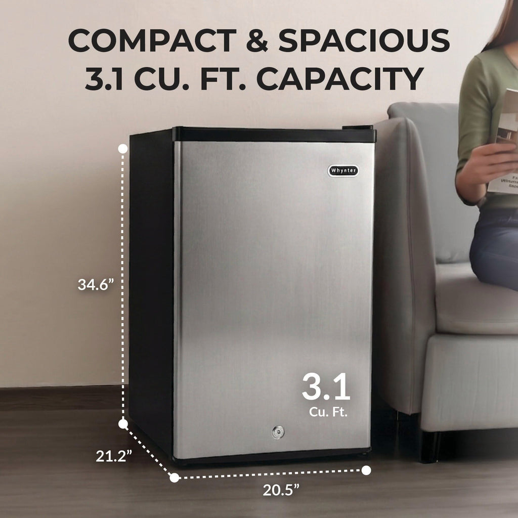 Whynter Upright Mini Freezer, 1.1 Cu Ft, Silver, CUF-112SS Jansha Store