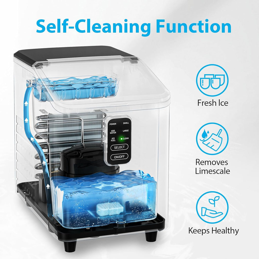 Aeitto Ice Maker Countertop 26lbs/24H Ice Makers Ready in 6-Min 8 Ice Cubes Jansha Store