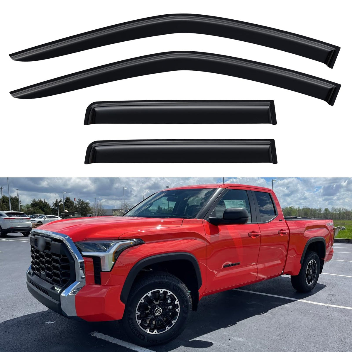 Window Visors Rain Guards for 2015-2026 Ford F150 Crew/SuperCrew Cab Jansha Store