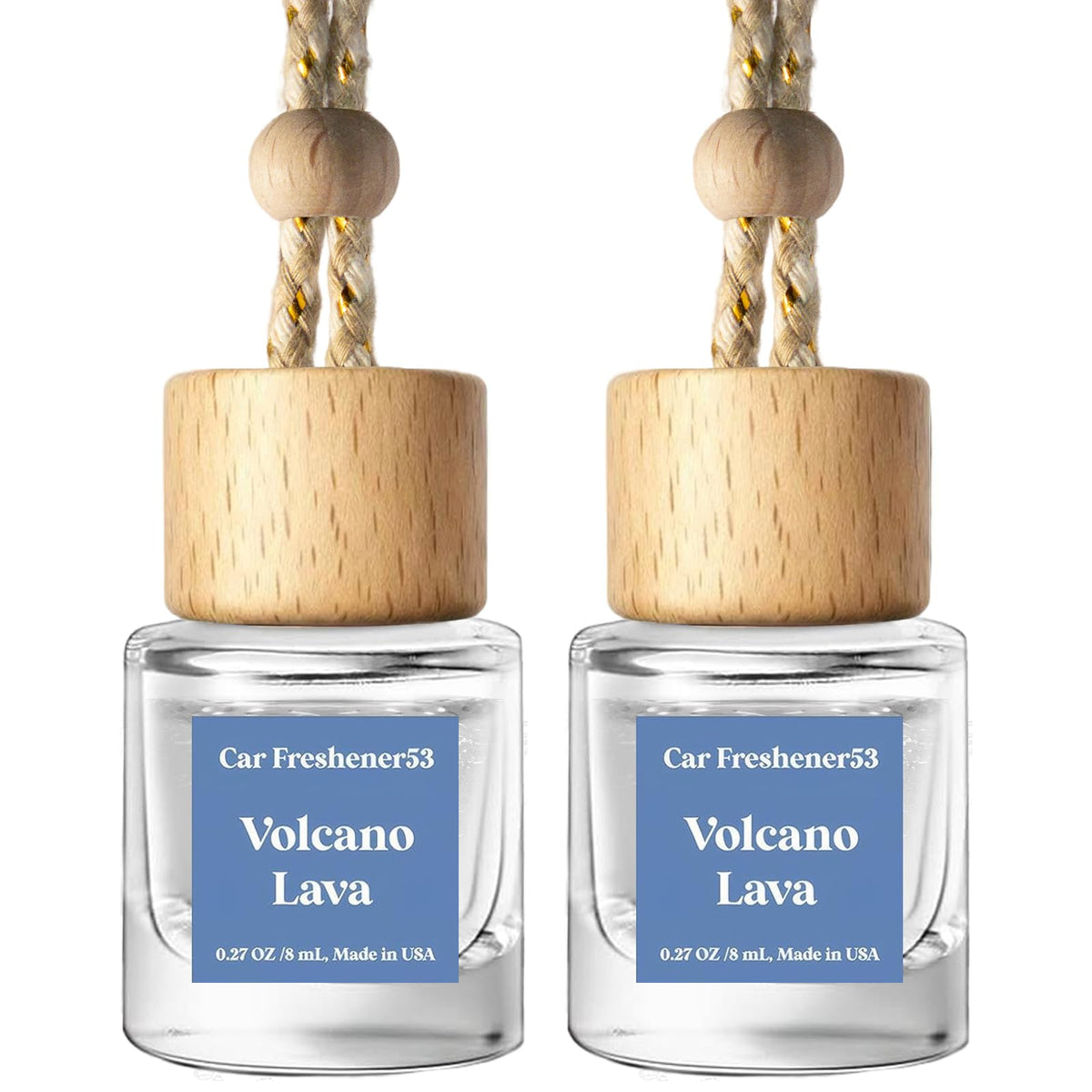 C Classy Car Air Freshener Hanging 2 Pack, Mahogany Teakwood Essential Oil Diffuser, Cute Glass Bottle, Long-Lasting Fragrance Car Accessories for Women & Men, Made in USA Jansha Store